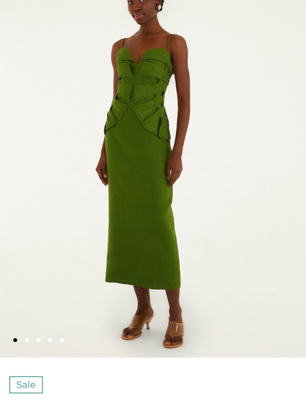 Farm Rio Green Monstera Leaf Sleeveless Maxi Dress